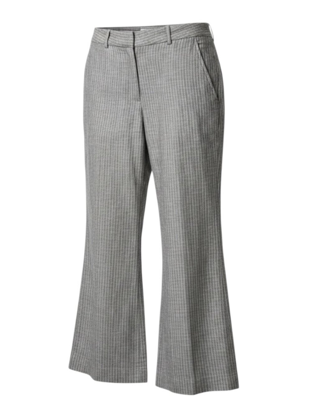 Banana Republic Martin Fit Linen Pants Women's Petite 4P Gray Wide Leg Career